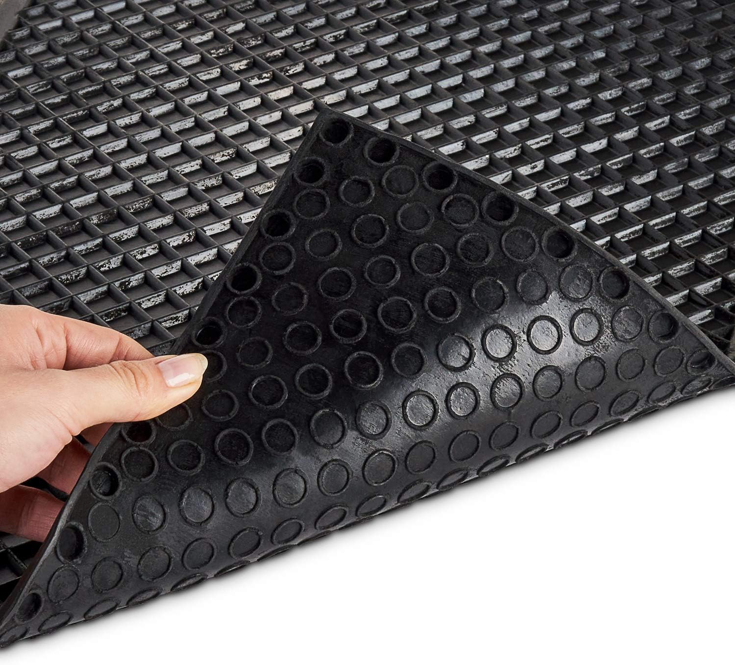 Zuvo Natural Rubber Door Mat, Heavy Duty Indoor Outdoor, 54 x 36cm