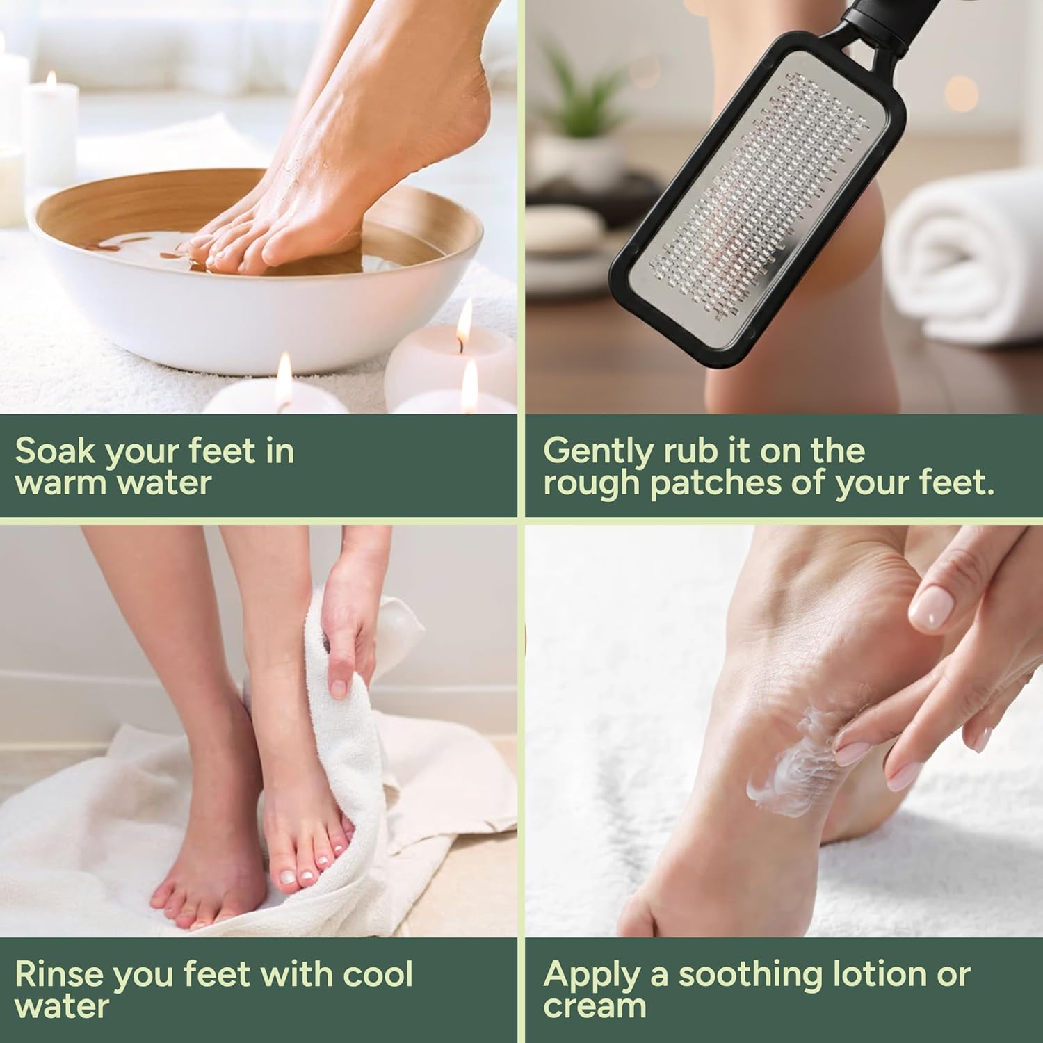 Zuvo Foot File for Hard Skin - Surgical Stainless Steel Callus Remover (XL) with Skin Catcher | Wet & Dry Pedicure Foot Scraper for Cracked Heels & Dead Skin Removal