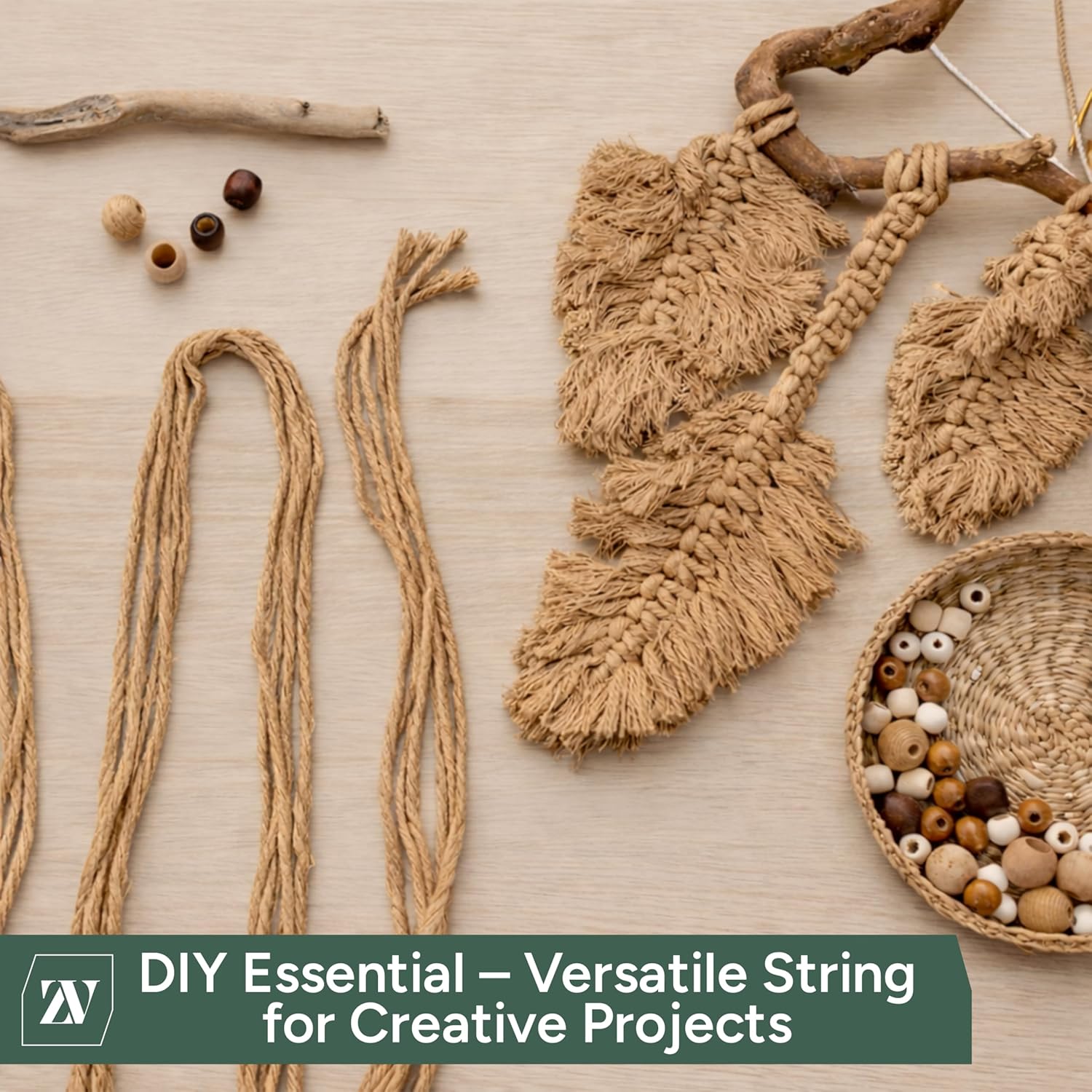 Zuvo Jute Twine 100m - Natural Garden String, 2mm 3-Ply Brown,Biodegradable | Low-Odour Colourfast Jute, Crafts, Gift Wrapping, Floristry, Climbing Plants