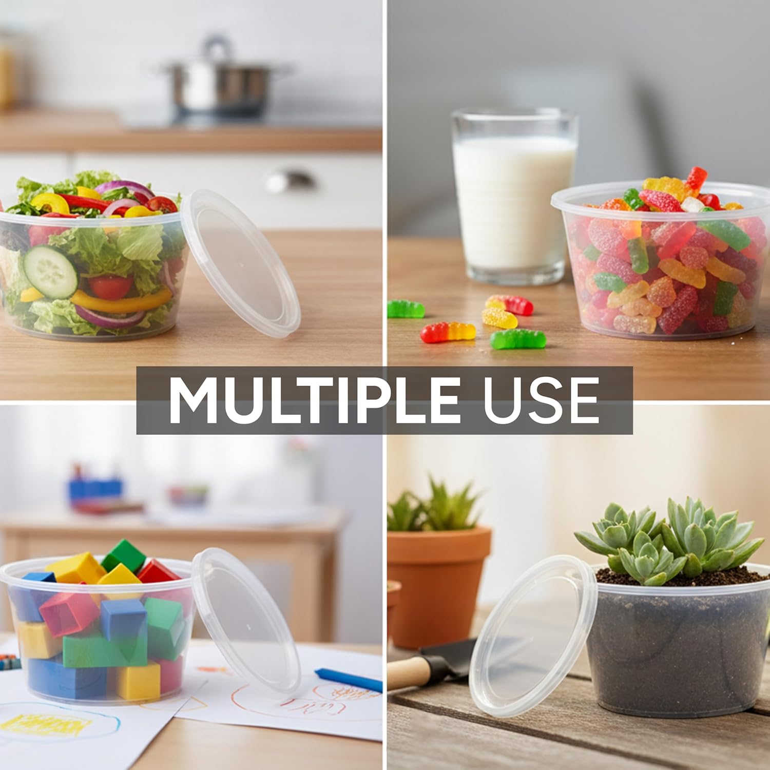 AVLASH® 450ml Food Containers with Lids, 50 Pack, Reusable & Leakproof
