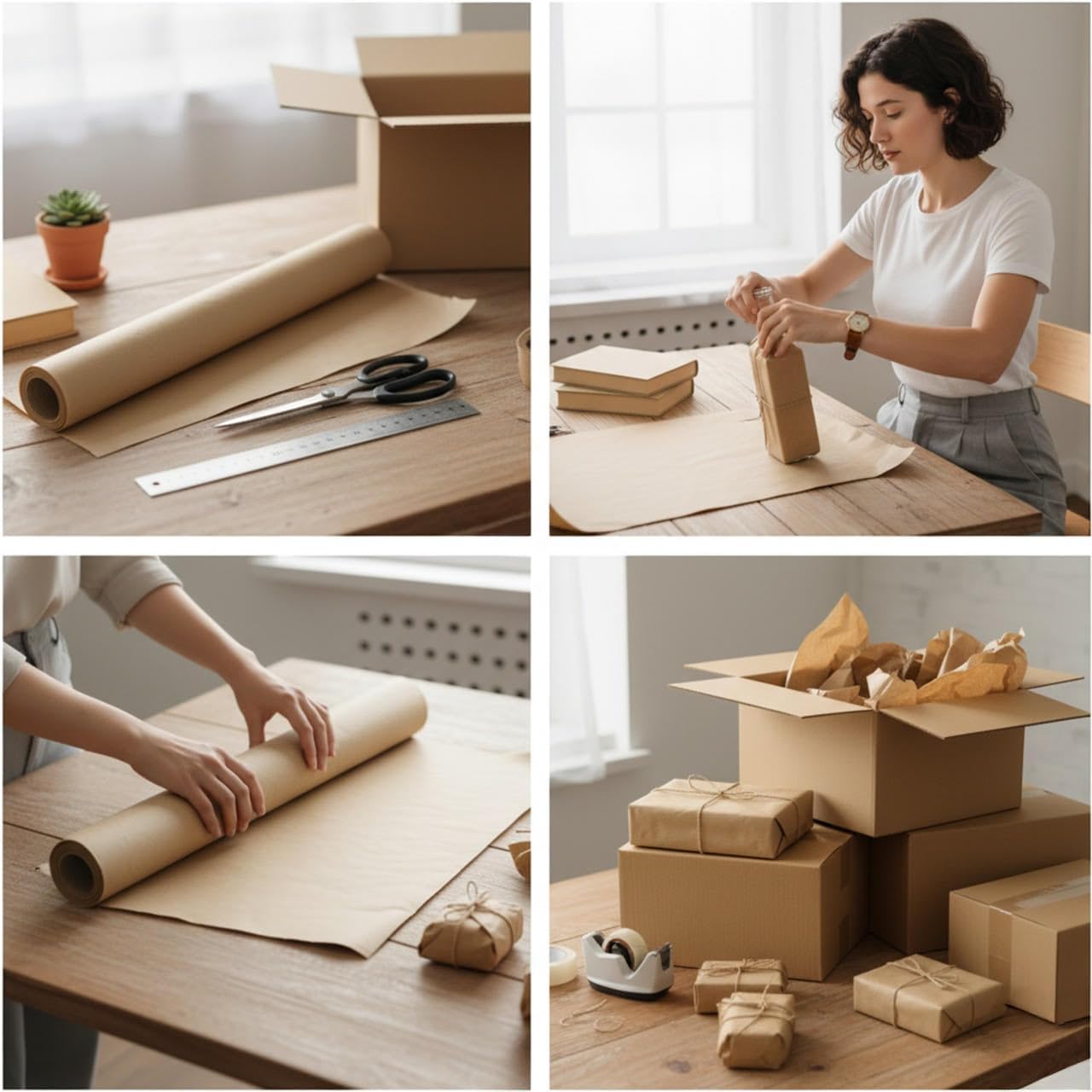 AVLASH Brown Kraft Wrapping Paper Roll, Recyclable, 400mm x 30m