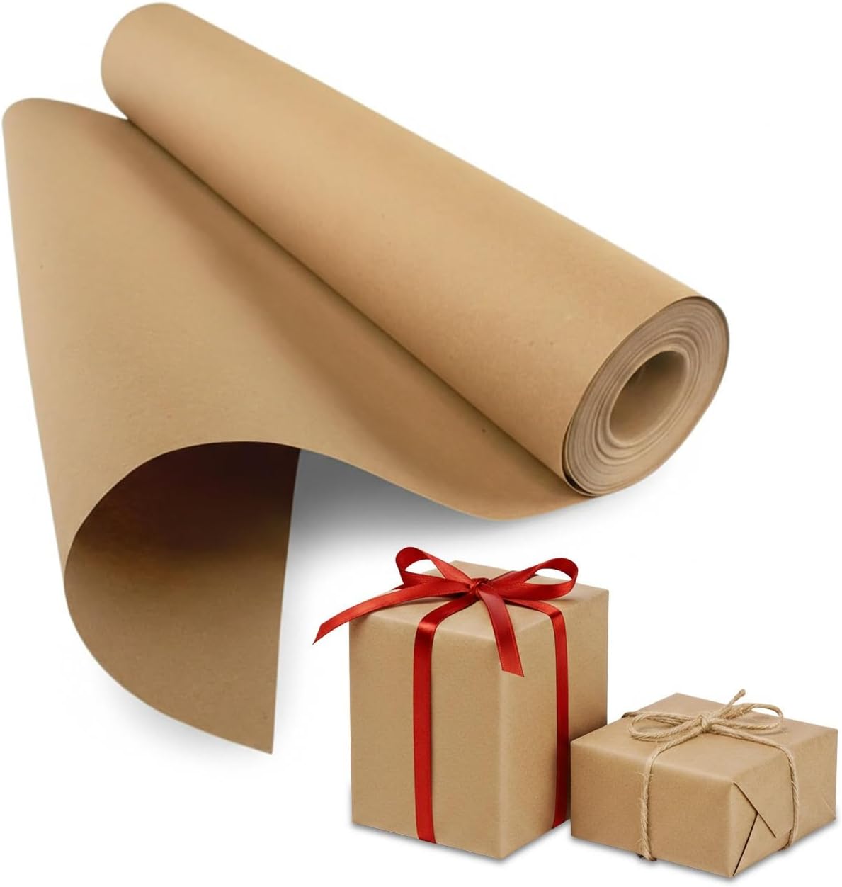 AVLASH Brown Kraft Wrapping Paper Roll, Recyclable, 400mm x 30m