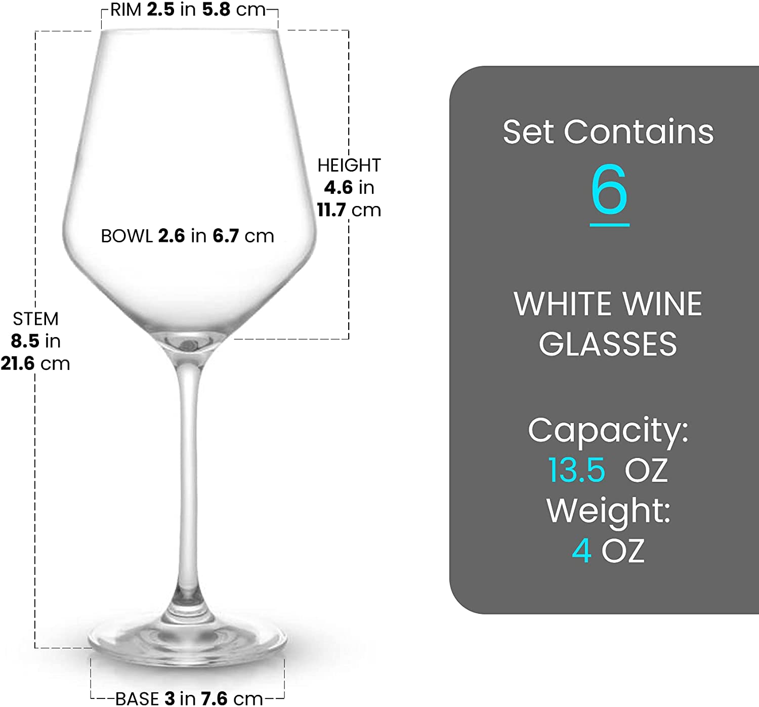 Zuvo White Wine Glass Set of 6