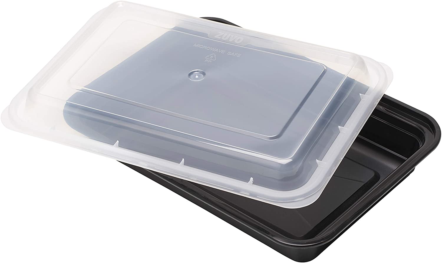 Zuvo 15 Pack 1 Compartment Meal Prep Bento Box. Reusable Plastic Food Container