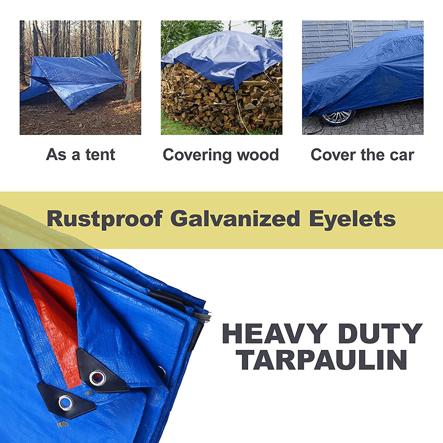 ZUVO Waterproof Multifunctional Blue Tarpaulin 5 Mill Thick (3MX4M)