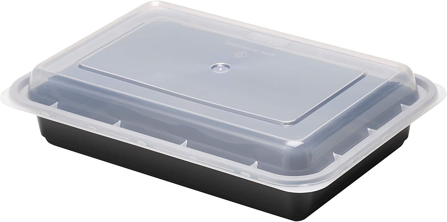 Zuvo 15 Pack 1 Compartment Meal Prep Bento Box. Reusable Plastic Food Container