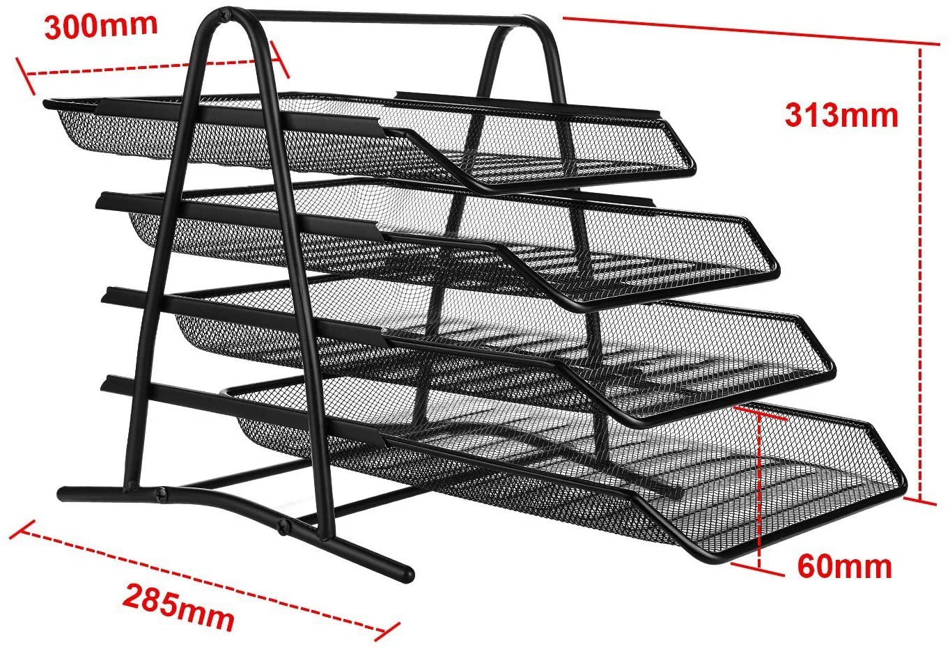 Zuvo Mesh Desk Organiser 4 Tier Letter Tray Organizer Document Paper File Storage