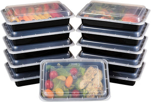 Zuvo 15 Pack 1 Compartment Meal Prep Bento Box. Reusable Plastic Food Container