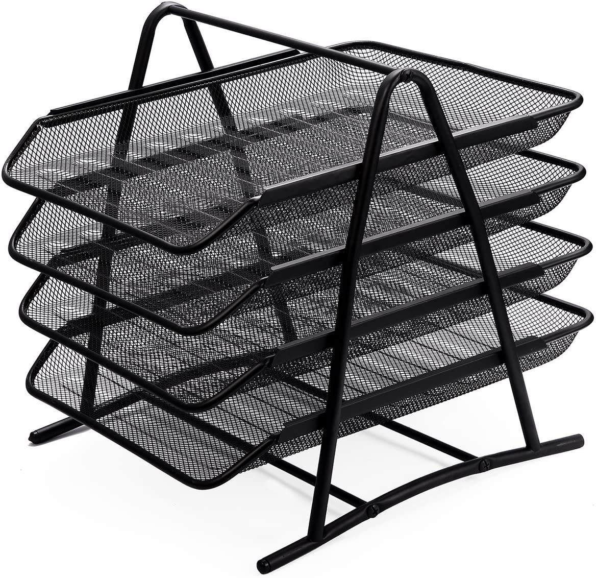 Zuvo Mesh Desk Organiser 4 Tier Letter Tray Organizer Document Paper File Storage