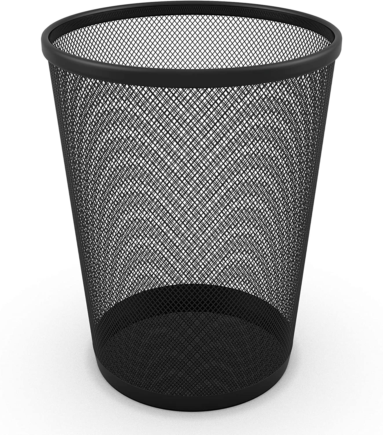 Zuvo Circular Mesh Waste Bin, Metal Black, 19 x 24.5 x 26 cm (Pack of 2)