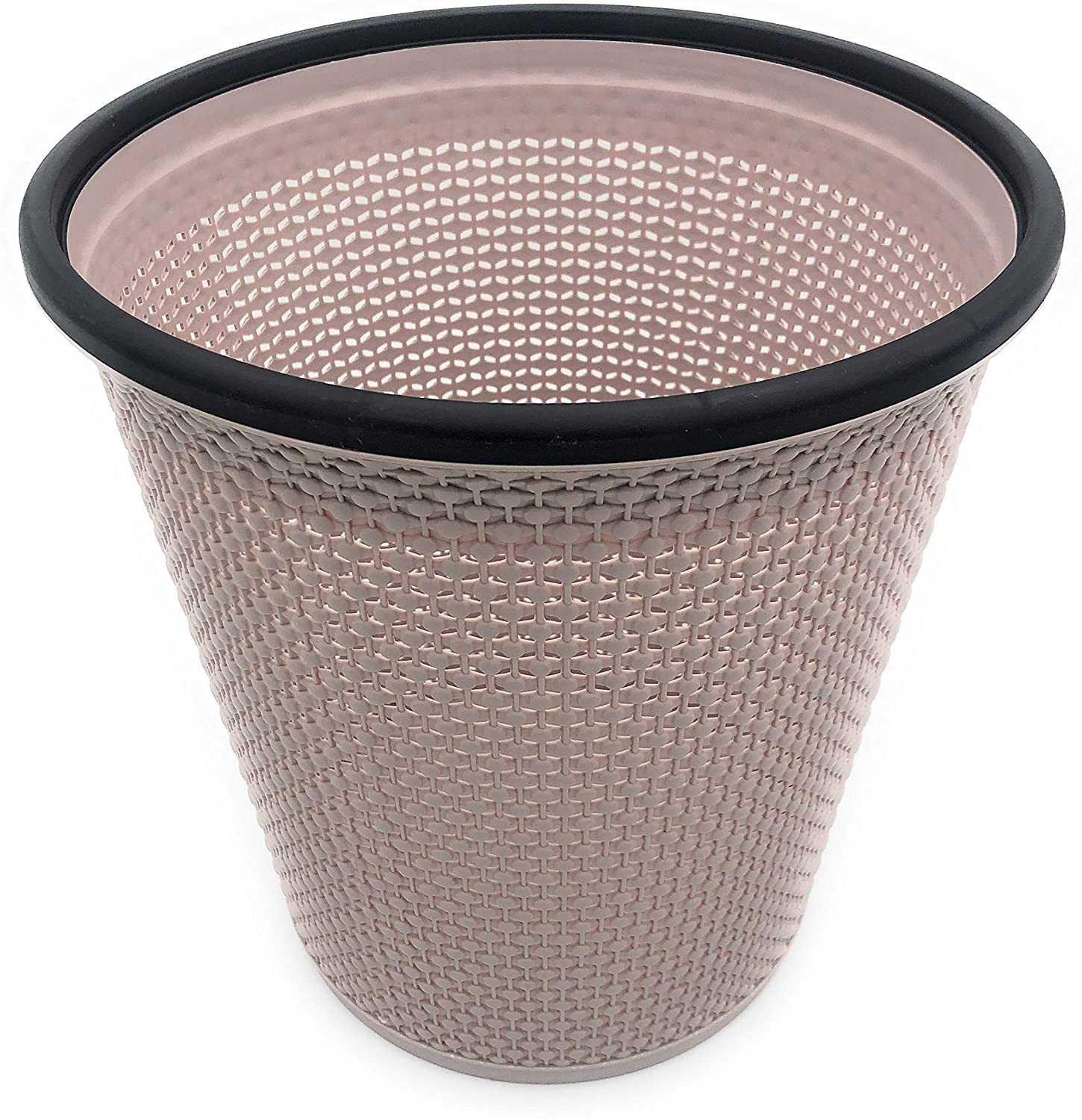 Zuvo Waste Paper Bin and Trash Bin In Plastic Rattan Style With Contemporary Look