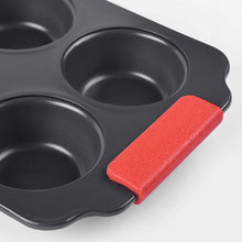 Load image into Gallery viewer, 6 Cup Muffin Tray Non-Stick with Silicone Handles | Muffin Tray to Make Cupcakes
