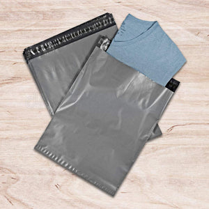 14x21 Inch Plastic Mailing Postal Bags with Self Sealing Strip (Pack of 100) Grey