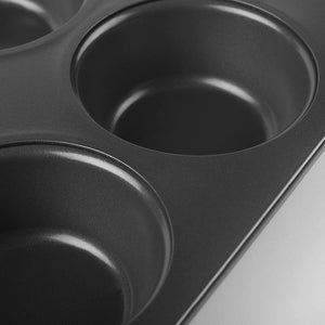 6 Cup Muffin Tray Non-Stick with Silicone Handles | Muffin Tray to Make Cupcakes