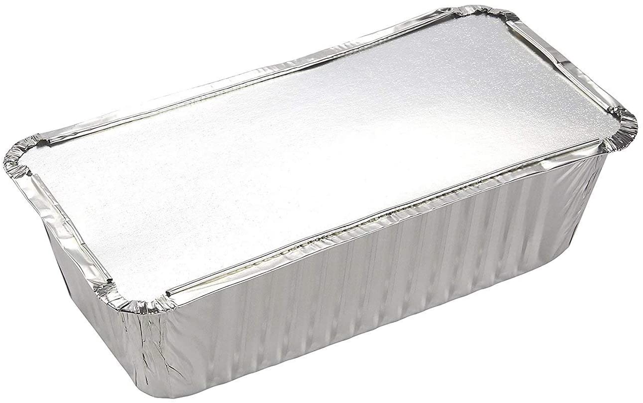 Zuvo 50 Large Aluminium Disposable Reusable Foil Food Container with Lids