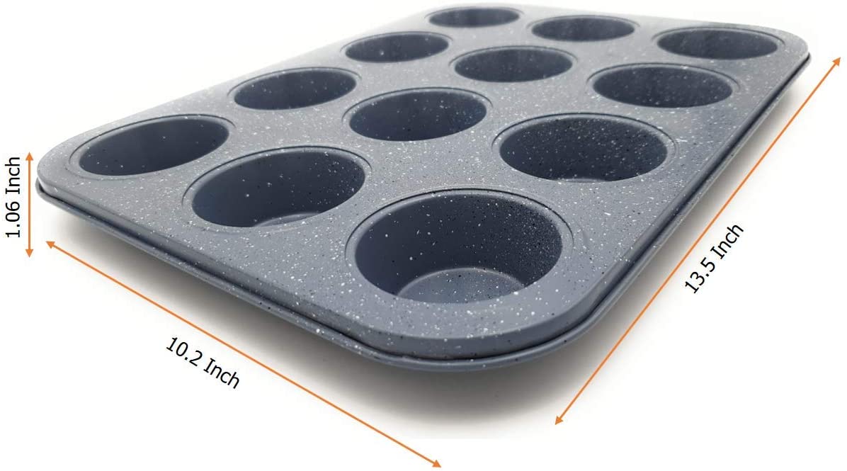 12 Cup Muffin Tray Non-Stick | Muffin Tray to Make Cupcakes, Yorkshire Pudding and Baking.