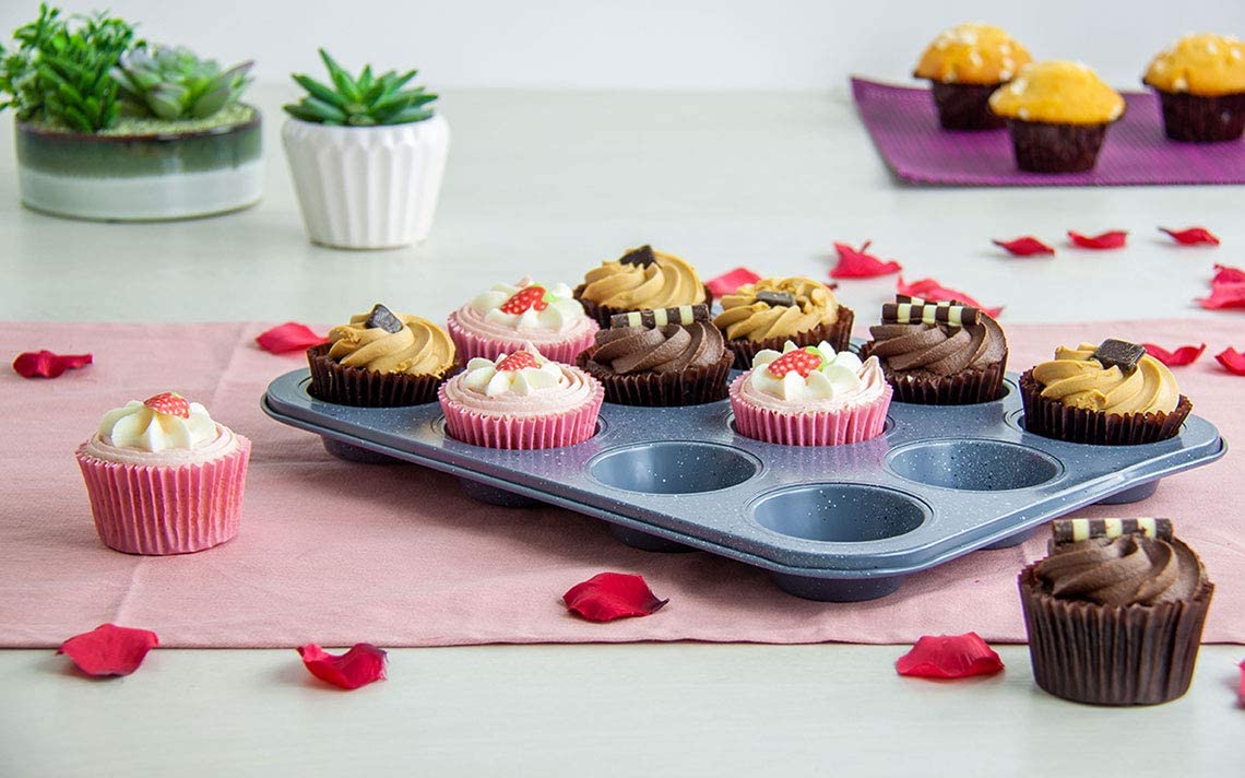 12 Cup Muffin Tray Non-Stick | Muffin Tray to Make Cupcakes, Yorkshire Pudding and Baking.