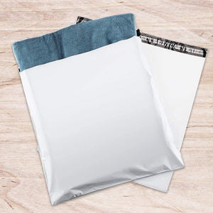 6x9 Inch Plastic Mailing Postal Bags with Self Sealing Strip (Pack of 100, White)