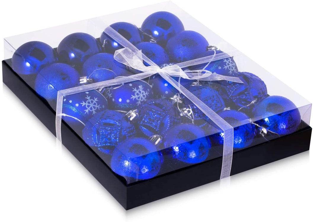 Zuvo Large Christmas Baubles 20-piece Shatterproof Colour Co-ordinated Christmas Tree Baubles