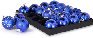 Zuvo Large Christmas Baubles 20-piece Shatterproof Colour Co-ordinated Christmas Tree Baubles