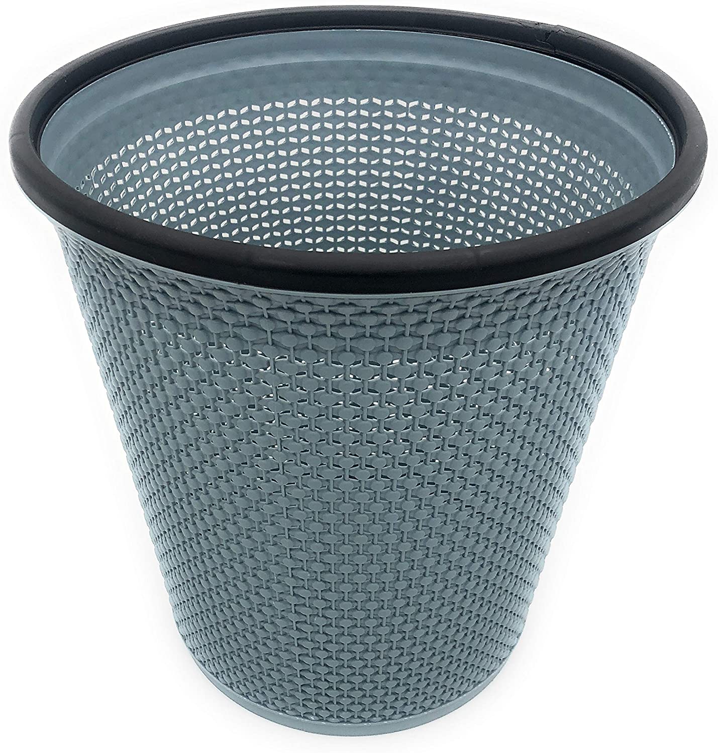 Zuvo Waste Paper Bin and Trash Bin In Plastic - Rattan Style With a Contemporary Look