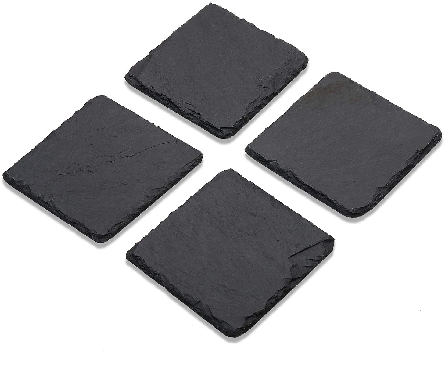 Zuvo Slate Plate Placemats and Coaster Set. Granite Finish for A Rustic and Contemporary Décor